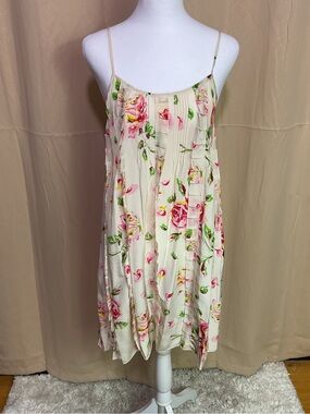 Joie Pale Pink  Floral Dress with Pink & Green Bloom
